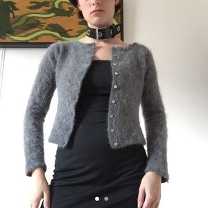 70% angora vintage cardigan sweater